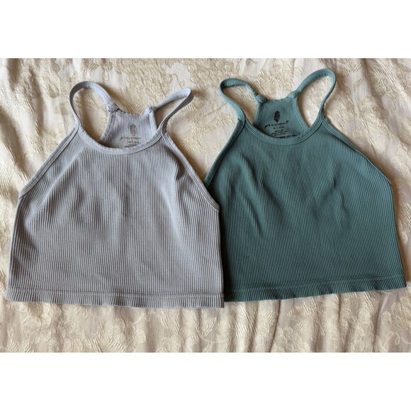 Free People Tops - Free People Movement Happiness Runs Ribbed Crop Tank Top Lot  of 2 Pilates Med